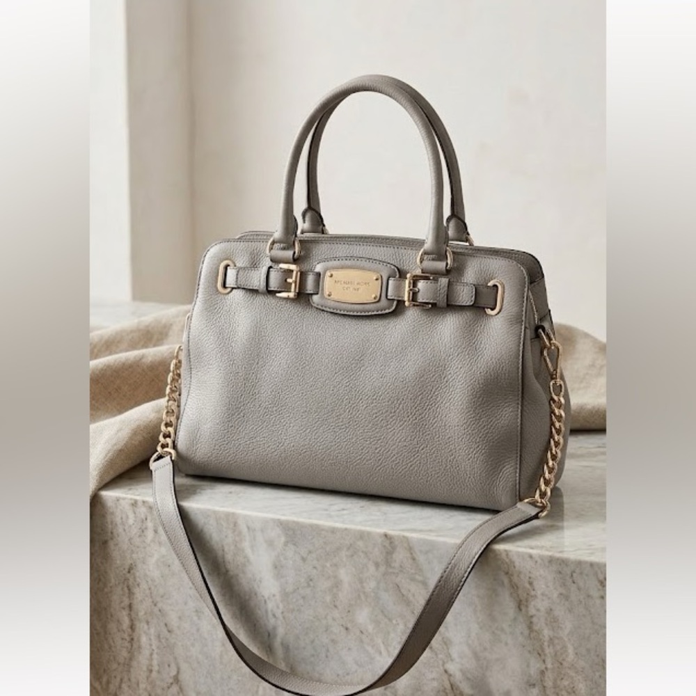 Michael Kors Gray Hamilton Satchel Bag